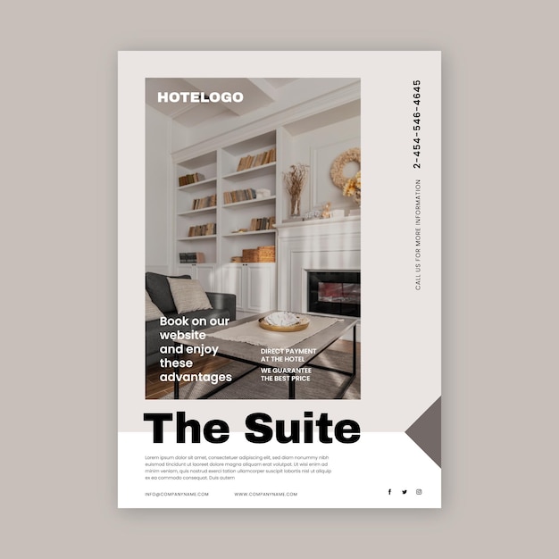 Modelo de folheto de informações do hotel