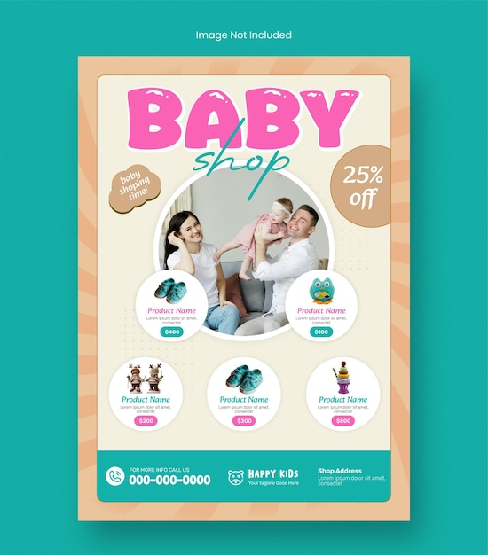 Modelo de folheto de loja de bebés