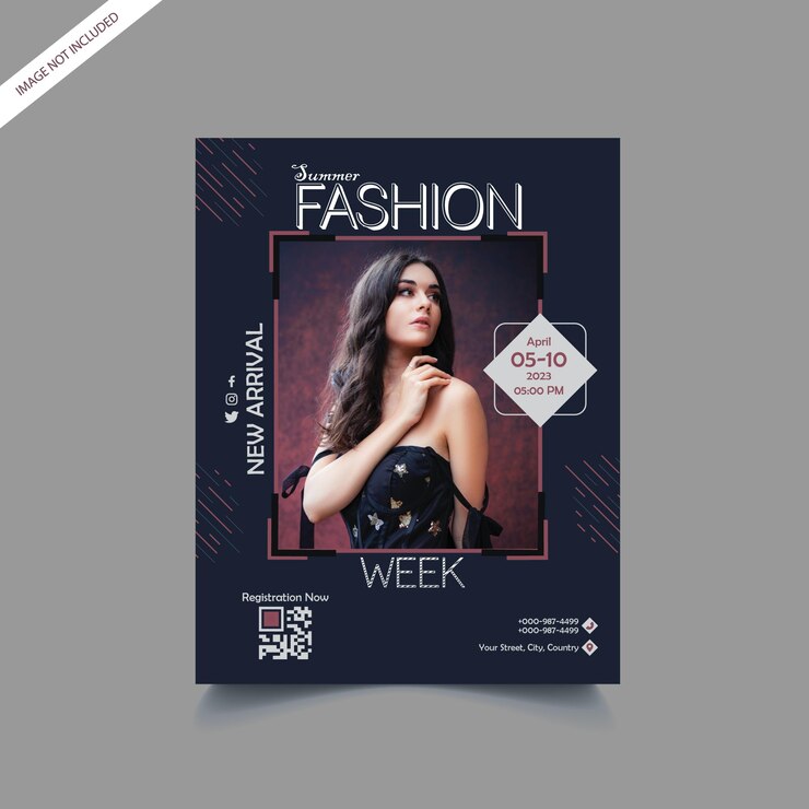 Vetor modelo de folheto de moda exclusivo