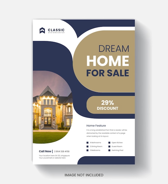 modelo de folheto de negócios imobiliários