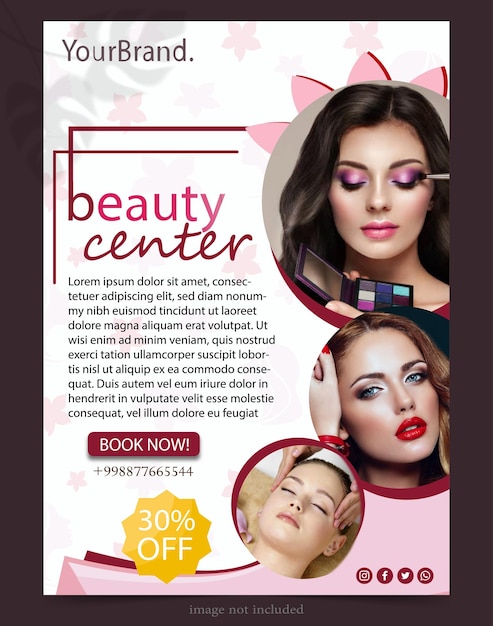modelo de folheto de postagem de mídia social de cosméticos