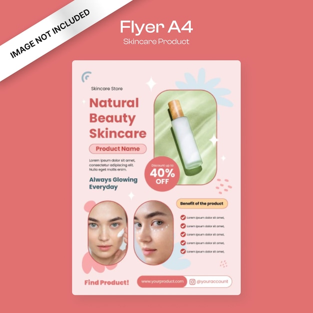 Modelo de Folheto de Produtos para a Pele