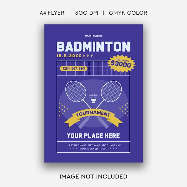 Modelo de Folheto de Torneio de Badminton