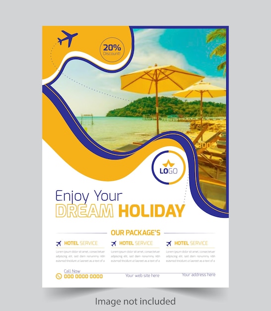 Vetor modelo de folheto de turismo de viagem design de folheto criativo e modelo de página de capa para folheto de agência de viagens