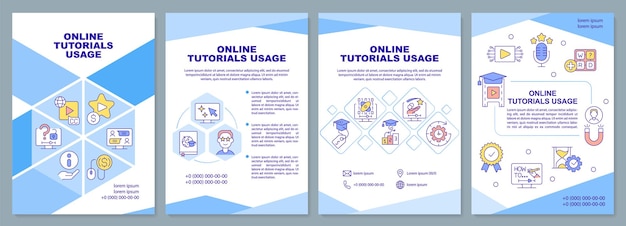 Modelo de folheto de uso de tutoriais online