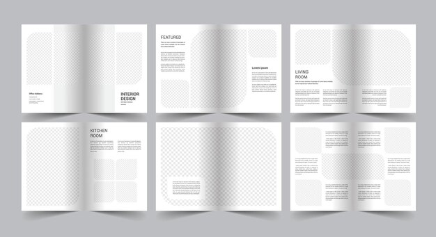 Vetor modelo de folheto interno de 12 páginas
