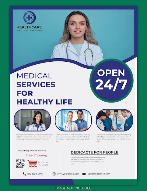 Modelo de folheto médico design de cartaz design de folheto médico design de folheto médico documento médico