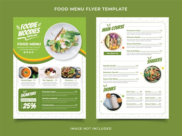 Modelo de Folheto - menu de comida