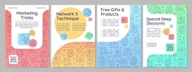 Modelo de folheto multicolorido de táticas de marketing