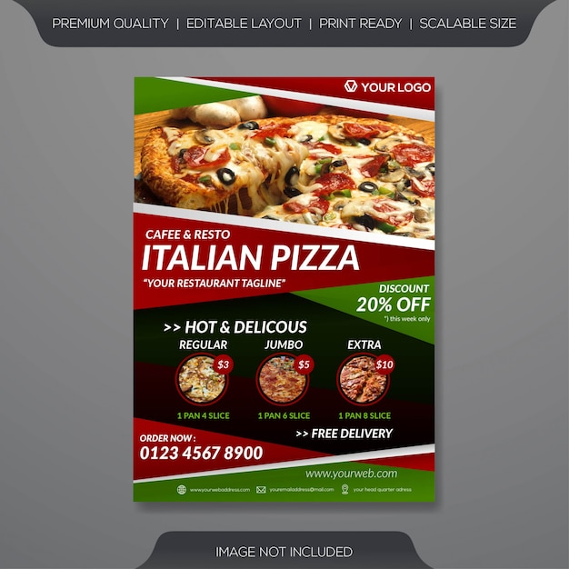Modelo de folheto - pizza italiana
