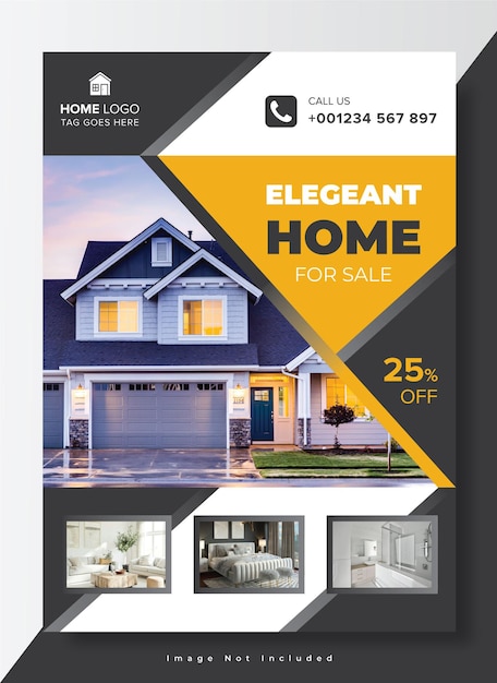 Modelo de folheto promocional e de capa de folheto de negócios modelo de folheto de agência imobiliária