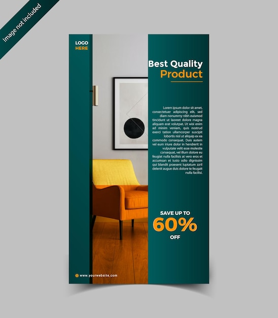 modelo de folheto quadrado de móveis planos vetoriais