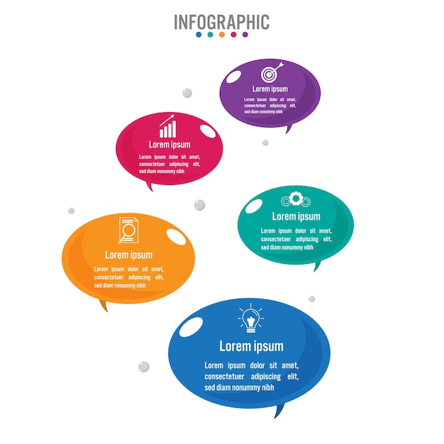 Modelo de forma de bolha de infográfico de negócios