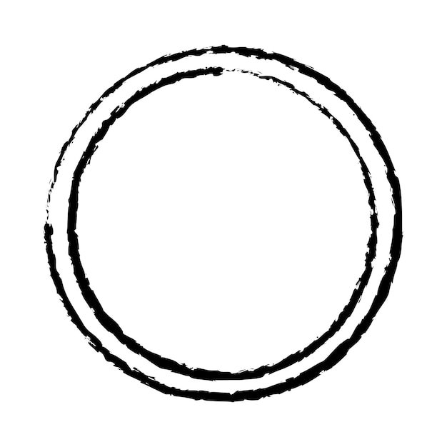 Modelo de forma de fundo de borda de quadro circular para elemento de doodle grunge decorativo para ilustração de design