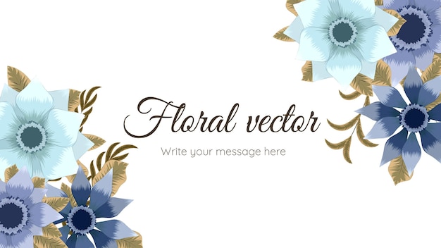 Vetor modelo de fundo de flor desabrochando com design de elementos florais fofos