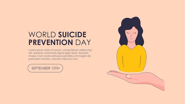 modelo de fundo do dia mundial de prevenção do suicídio por vetores design plano