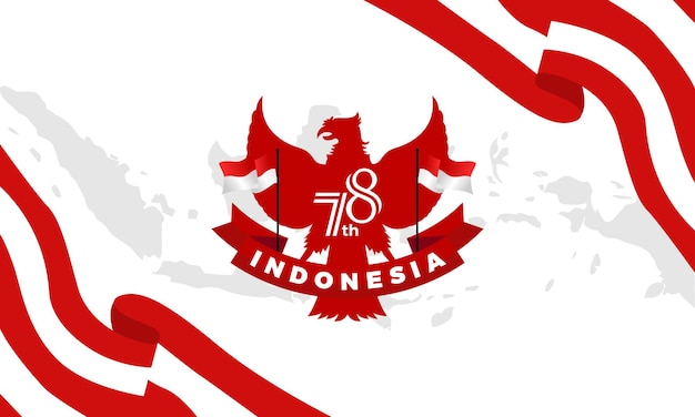 Vetor modelo de gradiente para celebração do dia da independência da indonésia