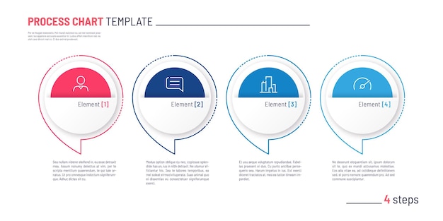 Vetor modelo de gráfico de processo infográfico vetorial quatro etapas