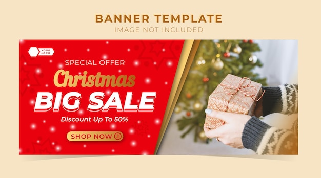 Modelo de grande venda de banner de mídia social de Natal