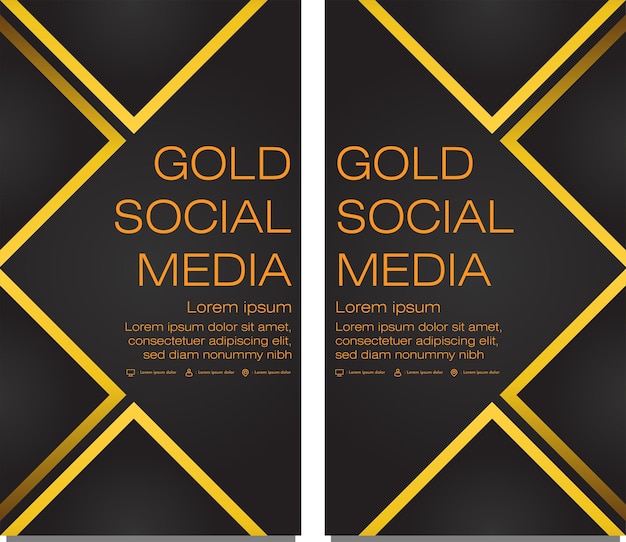 Modelo de história de mídia social de ouro preto