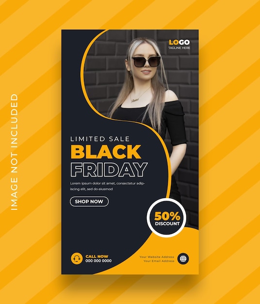 Modelo de história do Black Friday Sale no Facebook e no Instagram