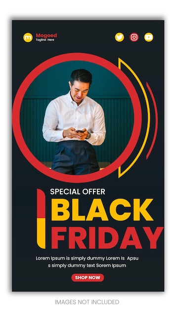 Modelo de história do Instagram Black Friday