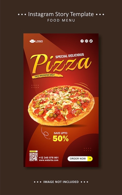 Modelo de história especial para pizza flyer instagram facebook