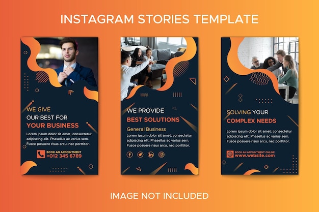 Modelo de história geométrica do Instagram de soluções de TI de negócios
