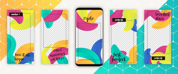 Vetor modelo de história para instagram - design de histórias editável para fotos