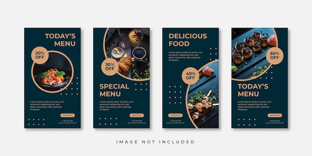 Modelo de histórias de instagram de comida