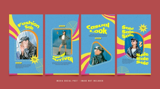 Modelo de histórias de instagram de venda de moda