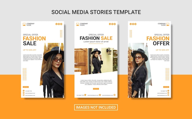 modelo de histórias de mídia social de moda mínima