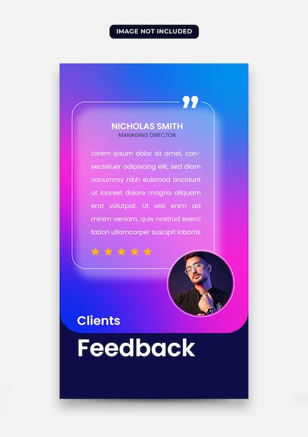 modelo de histórias do instagram de depoimento de feedback do cliente
