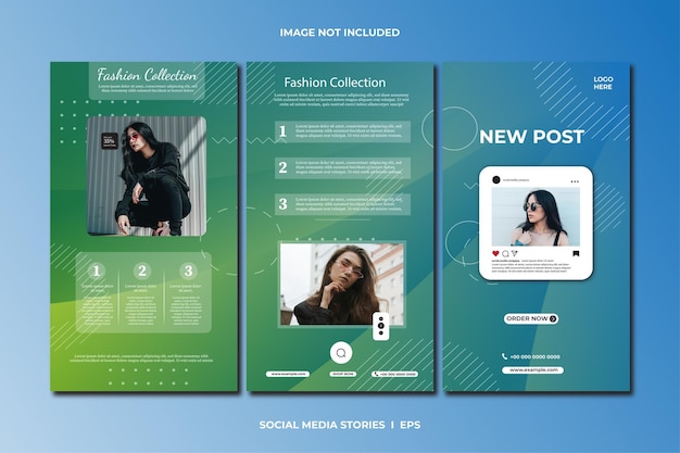 Modelo de histórias do instagram de mídia social de venda de moda