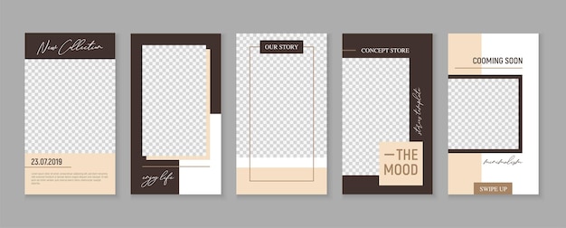 Vetor modelo de histórias do instagram editável para o seu design