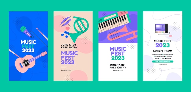 Modelo de histórias do instagram festival de música