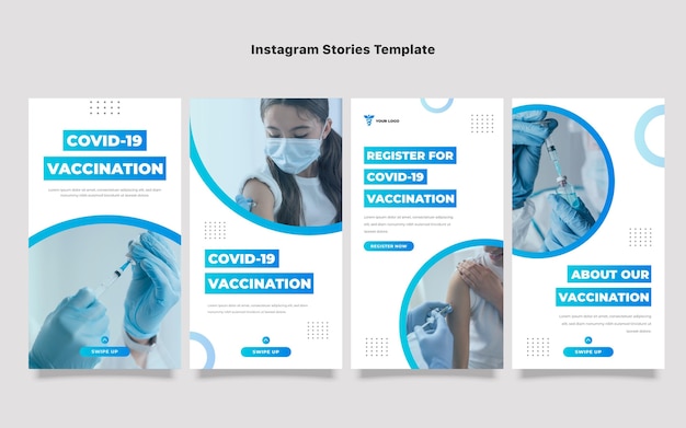 Vetor modelo de histórias instagram médicas de gradiente