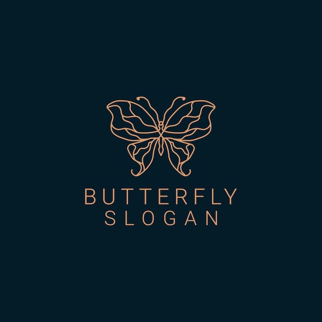 Modelo de ícone de design de logotipo de borboleta