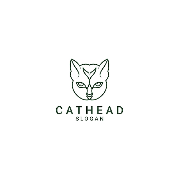 Modelo de ícone de design de logotipo de cabeça de gato