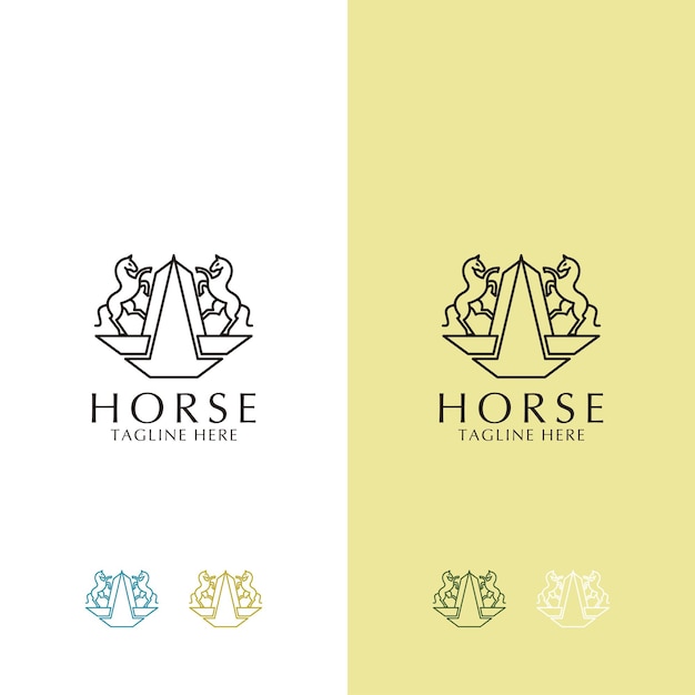 Modelo de ícone de design de logotipo de cavalo