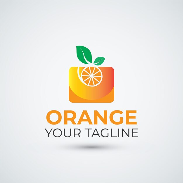 modelo de ícone de design de logotipo de fruta laranja