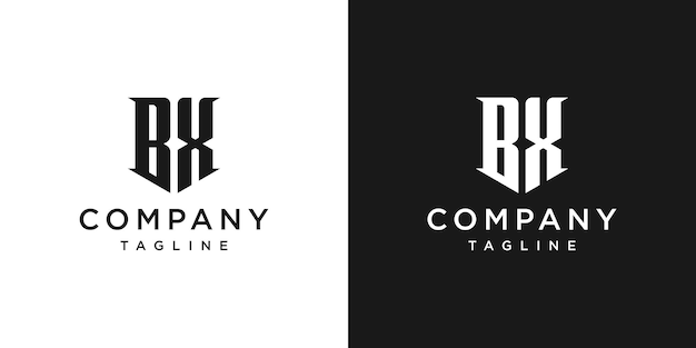 Modelo de ícone de design de logotipo de monograma de letra vintage criativa BX fundo branco e preto