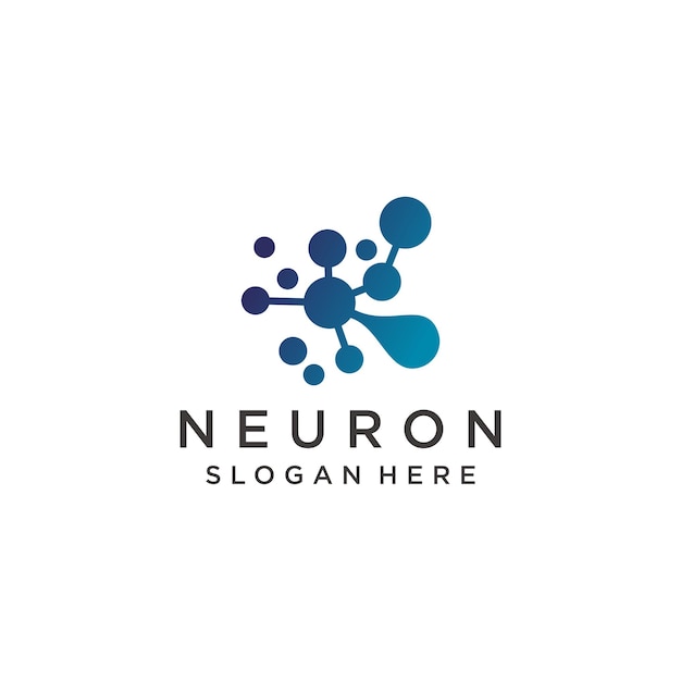 Modelo de ícone de design de logotipo de neurônio