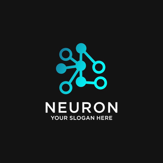 Vetor modelo de ícone de design de logotipo de neurônio