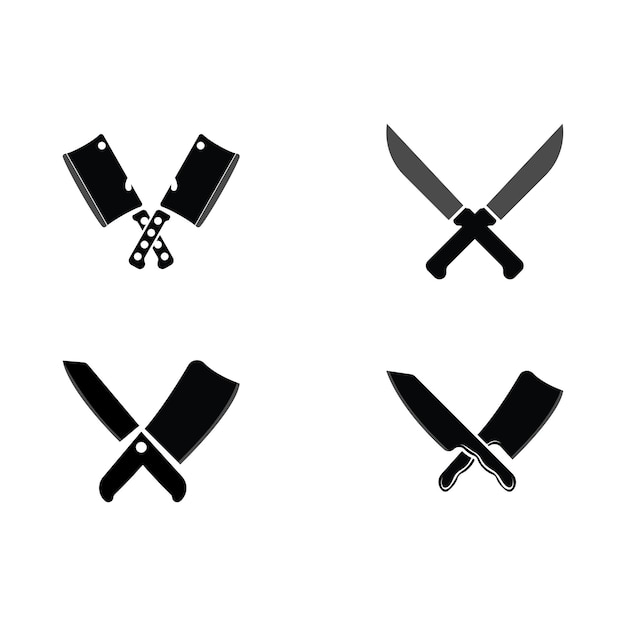 Modelo de ícone de logotipo de faca e vetor de símbolo