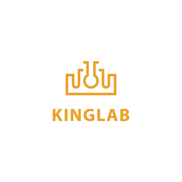 Modelo de ícone de logotipo de laboratório king