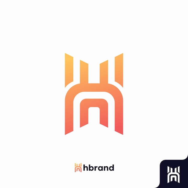 Modelo de ícone de logotipo letra h minimalista plano