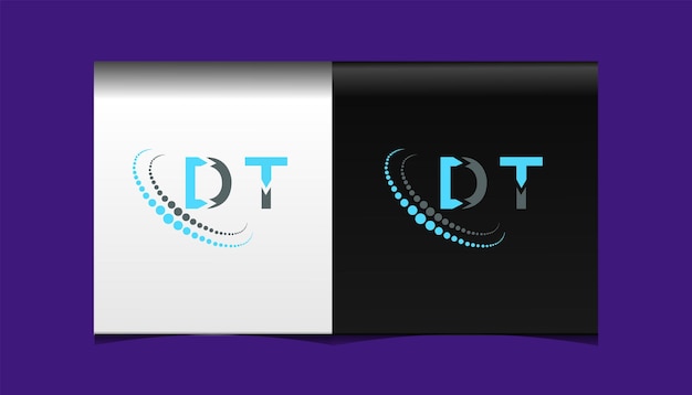 Vetor modelo de ícone de vetor de design de logotipo moderno inicial dt