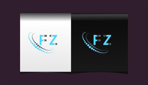 Modelo de ícone de vetor de design de logotipo moderno inicial fz