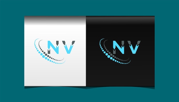 Vetor modelo de ícone de vetor de design de logotipo moderno inicial nv